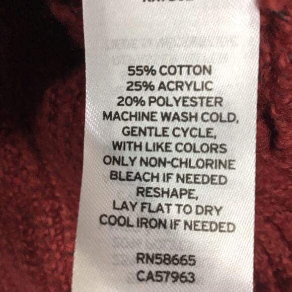 BP Women’s Red Pomegranate Cropped Cable Knit Sweater Balloon Sleeve Size L NWT - Picture 7 of 8